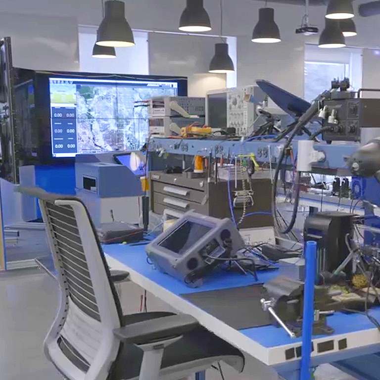 A desk inside of the AT&T Labs