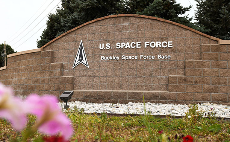 Entrance of Buckley Space Force Base